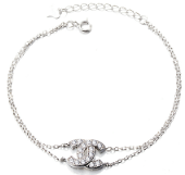 Sterling Silver CC Cz Bracelet