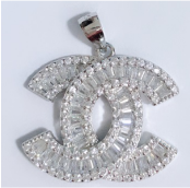 Sterling Silver CC Cz Necklace