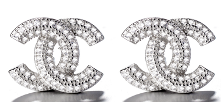 Sterling Silver CC Cz Earrings