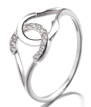 Sterling Silver CC CZ Ring