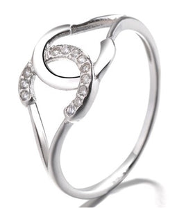 Sterling Silver CC CZ Ring