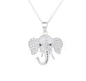 Sterling Silver Necklace Elephant with Cz