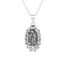 Sterling Silver Necklace Our Lady of Guadalupe with Cz