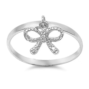 Sterling Silver Clear CZ Bow Ring
