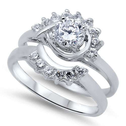 Sterling Silver White CZ Wedding Ring