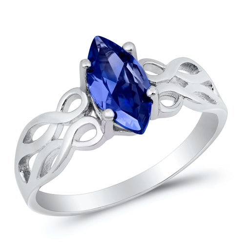 Sterling Silver Blue Sapphire Ring
