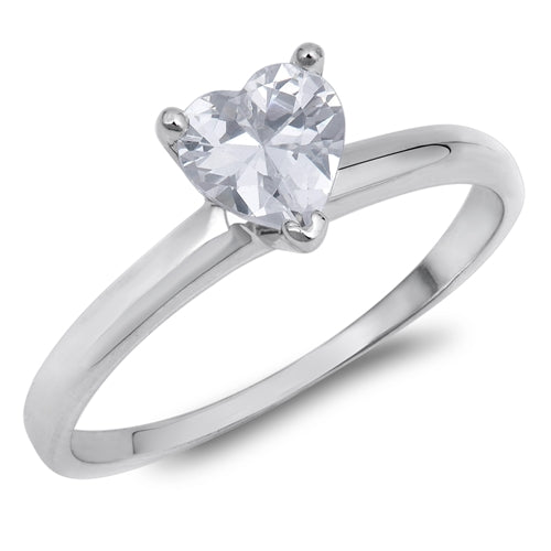 Sterling Silver Heart CZ Ring