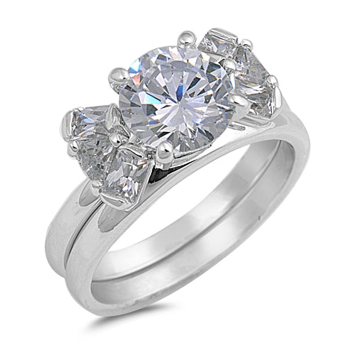 Sterling Silver White CZ Wedding Ring