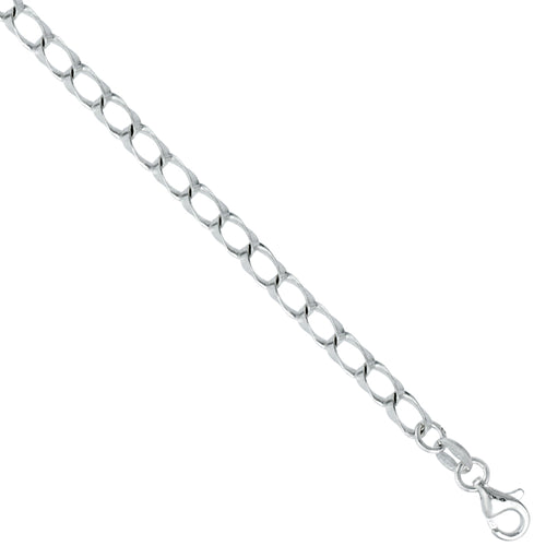 Sterling Silver Open Curb Link Chain Necklaces / Bracelets
