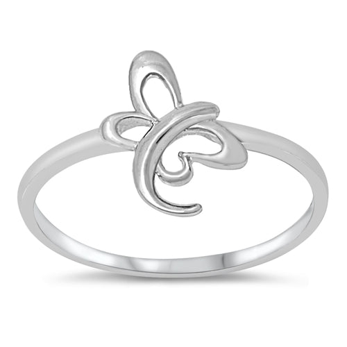 Sterling Silver Plain Butterfly Ring