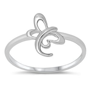 Sterling Silver Plain Butterfly Ring