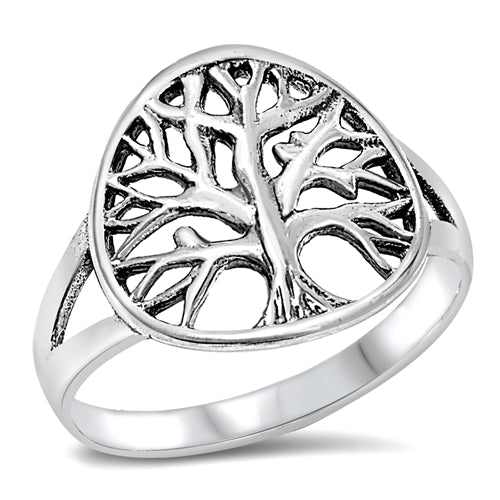 Sterling Silver Oxidized Tree of Life Ring