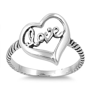 Sterling Silver Oxidized Love Ring