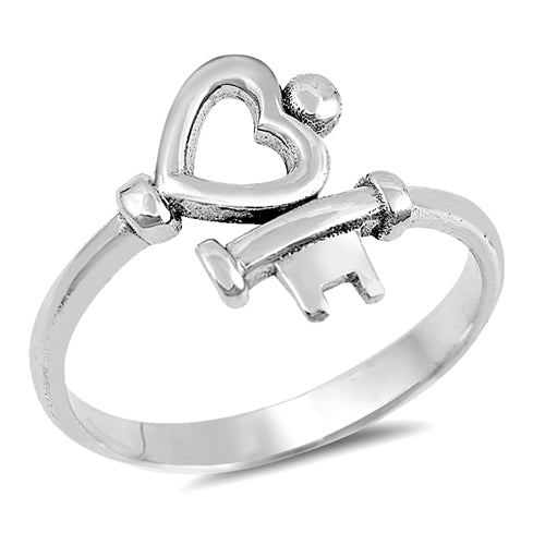Sterling Silver Key To My Heart Ring