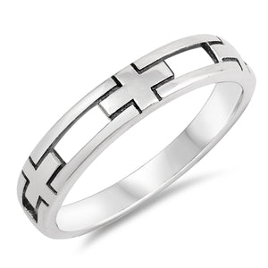 Sterling Silver Cross Band