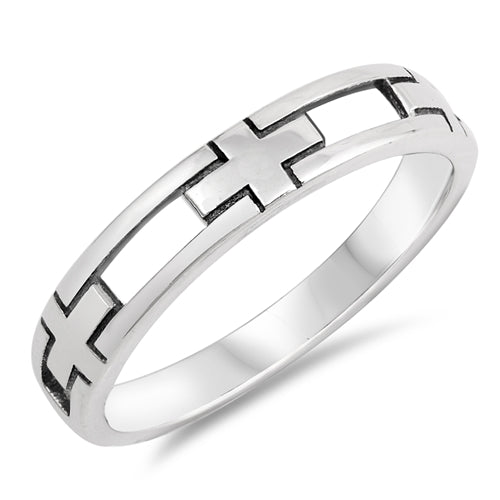 Sterling Silver Cross Band