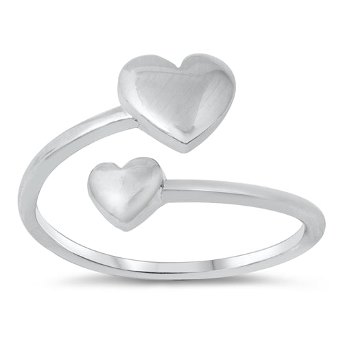 Sterling Silver Double Hearts Ring