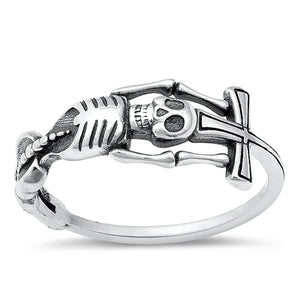 Sterling Silver Oxidized Skeleton Ring
