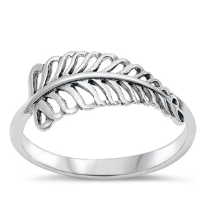 Sterling Silver Oxidized Leaf Ring