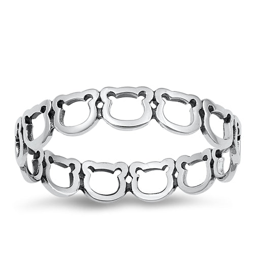 Sterling Silver Bear Band