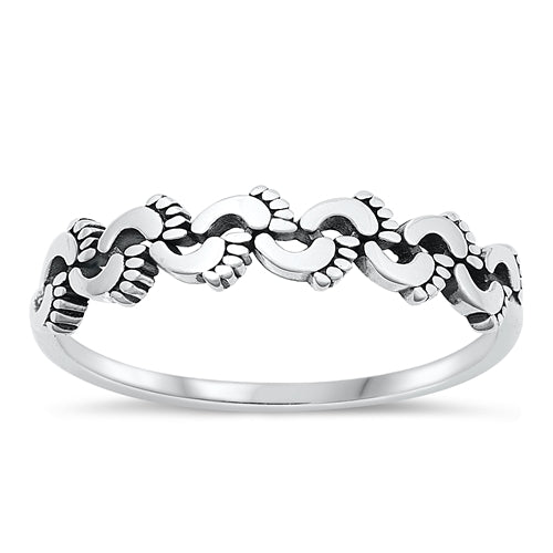Sterling Silver Oxidized Feet Ring