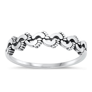 Sterling Silver Oxidized Feet Ring