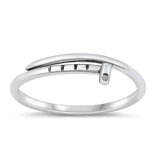 Sterling Silver Plain Nail Ring