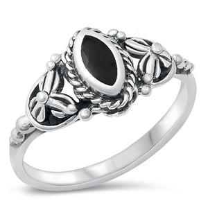 Sterling Silver Black Agate Ring