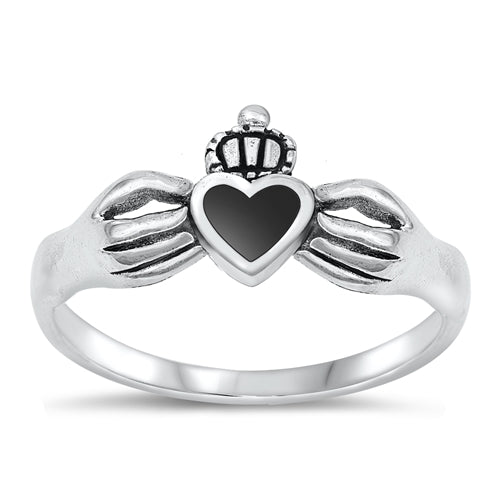 Sterling Silver Oxidized Heart Ring