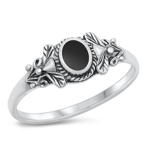 Sterling Silver Black Agate Ring