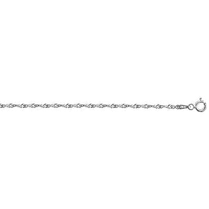 Sterling Silver 16' 1.7mm  Singapore Chain