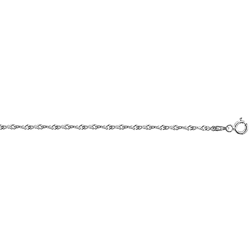 Sterling Silver 16' 1.7mm  Singapore Chain