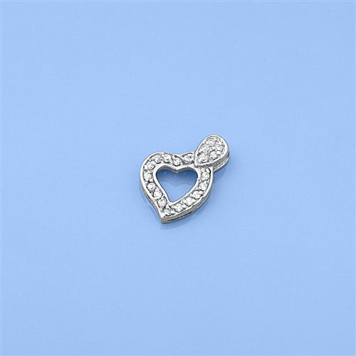 Sterling Silver CZ Heart Pendant