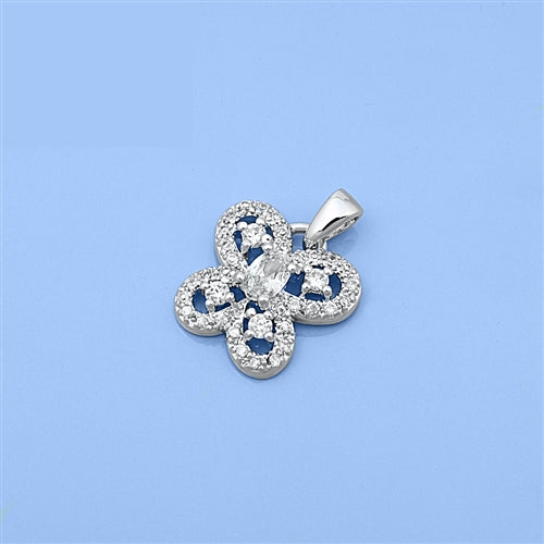 Sterling Silver Clear CZ Butterfly Pendant