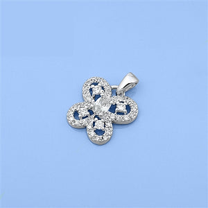 Sterling Silver Clear CZ Butterfly Pendant
