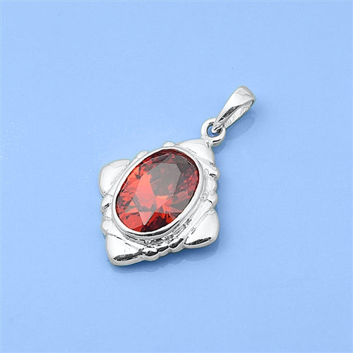 Sterling Silver Garnet Pendant