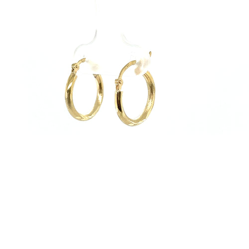 10k Gold Line Cut Hoops