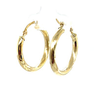 Load image into Gallery viewer, 10k Gold Line Cut Hoops