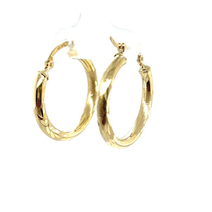 10k Gold Line Cut Hoops