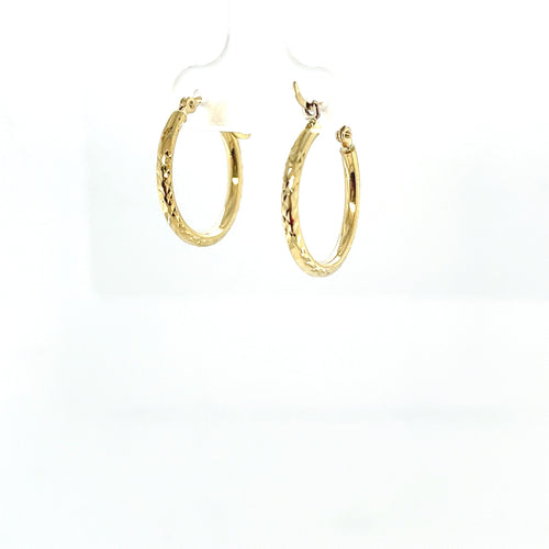 10k Gold Lines Cut Hoops