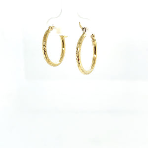 10k Gold Lines Cut Hoops