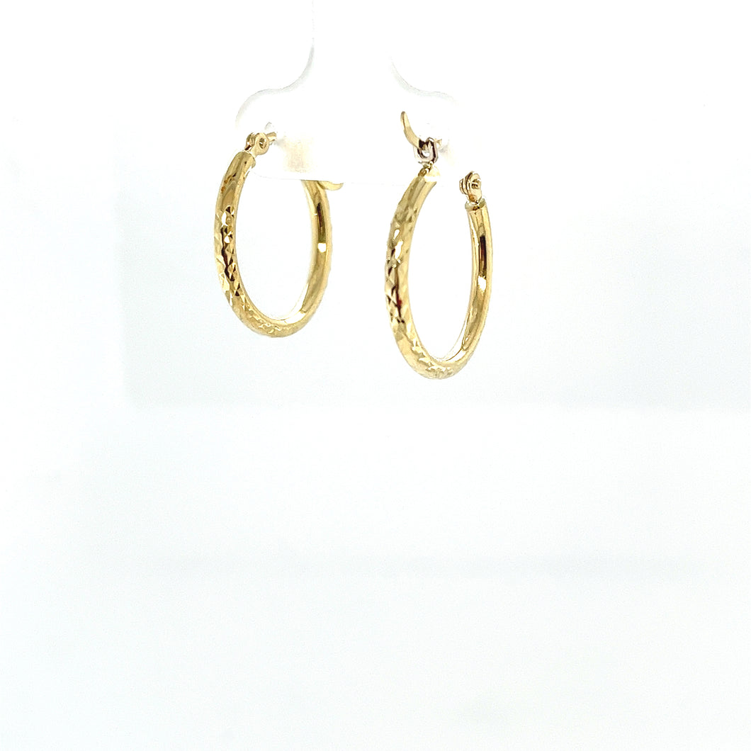 10k Gold Lines Cut Hoops