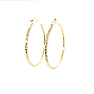 10k Gold Lines Cut Hoops