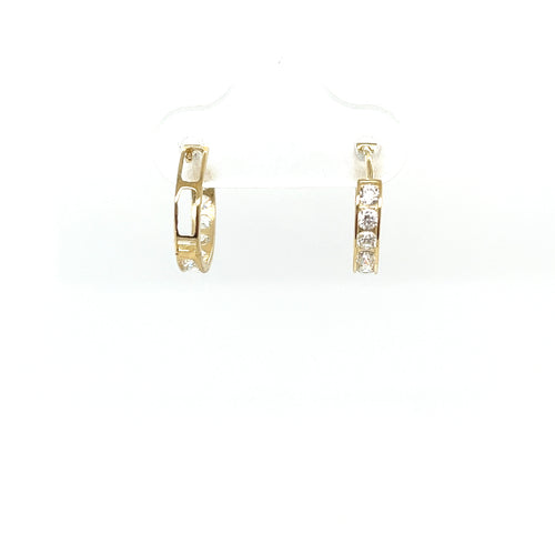 10k Gold Clear Cubic Zirconia Huggies