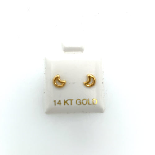 14k Gold Moon Studs