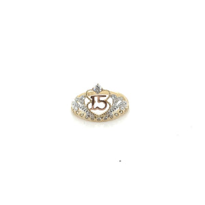 14k Gold "15 years" Crown Ring