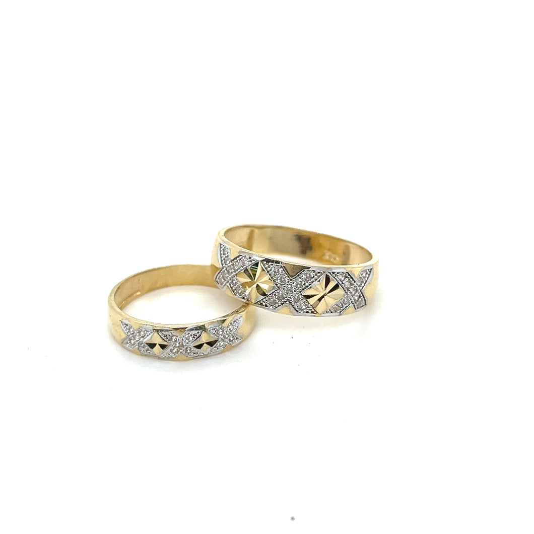 14k Gold Wedding Bands Duo