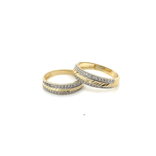 14k Gold Wedding Bands Duo