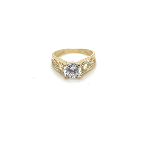 14k Gold Round Infinity Engagement Ring