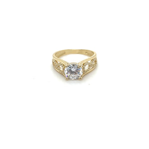14k Gold Round Infinity Engagement Ring